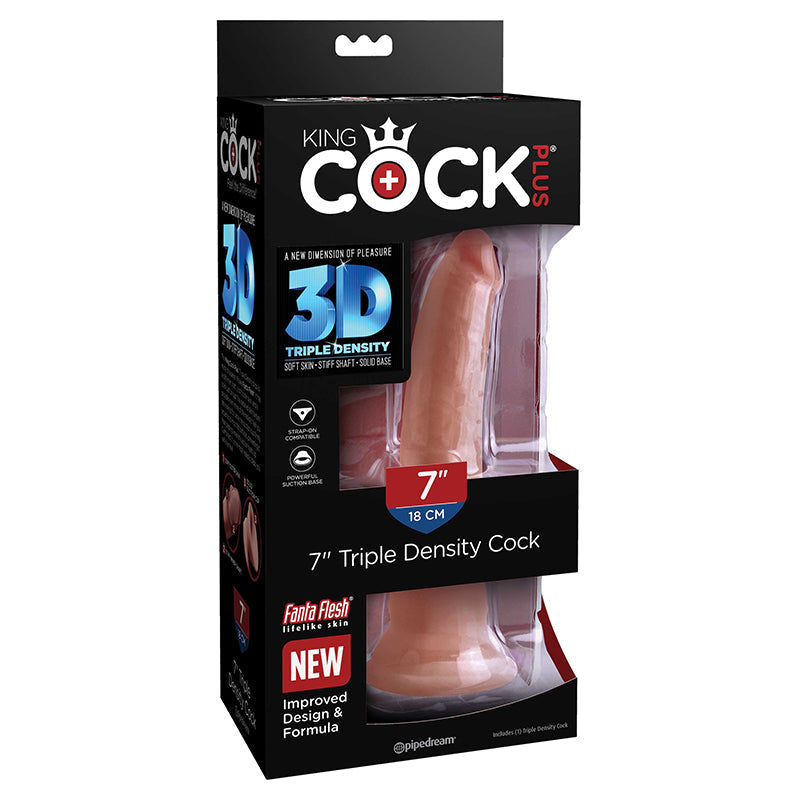 King Cock Plus Triple Density 7 Inch Cock - Tan - Not Very Vanilla