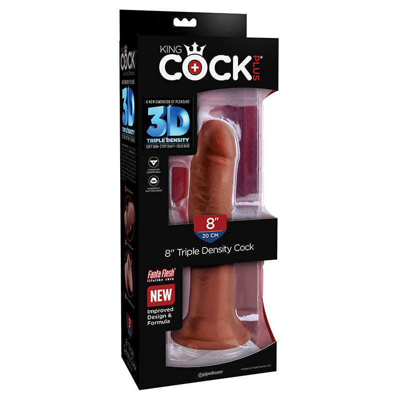 King Cock Plus Triple Density 8 Inch Cock - Brown - Not Very Vanilla