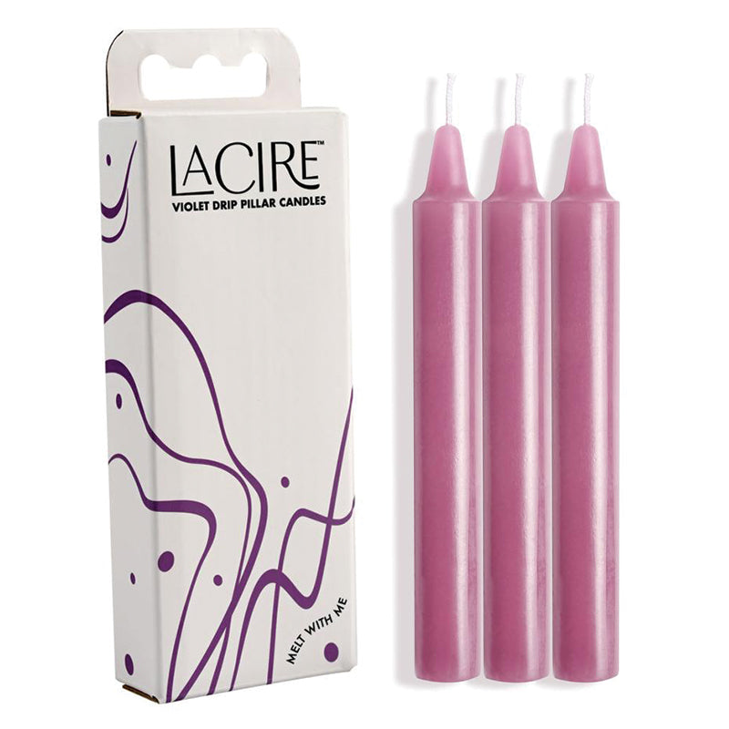 LaCire Drip Pillar Candles-Violet - Not Very Vanilla