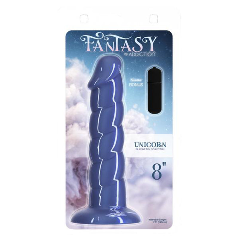 Addiction Unicorn Fantasy Dong 8in Blue - Not Very Vanilla