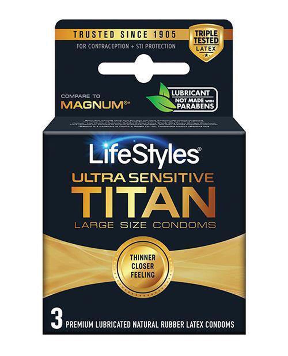 Lifestyles Ultra Sensitive Titan Large 3 Pack - Not Very Vanilla