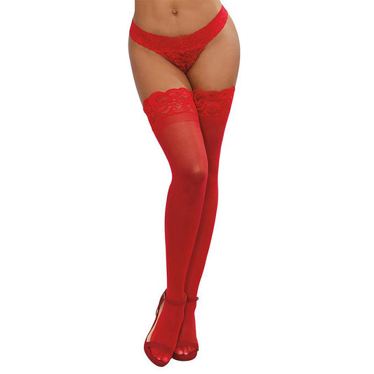 DG Thigh Highs w/ Silicone Top Red OS - Not Very Vanilla