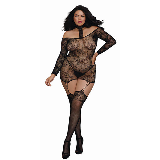 DG Garter Dress &Stockings BLK Q - Not Very Vanilla