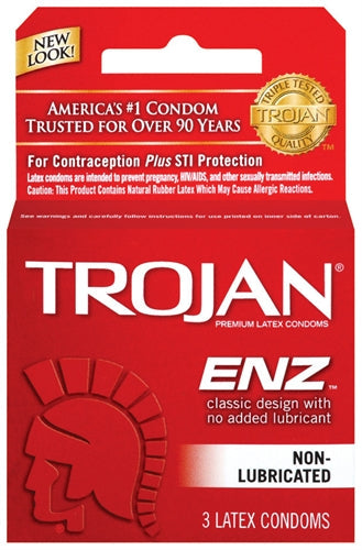 Trojan Enz Non-Lubricated Condoms - 3 Pack - Not Very Vanilla