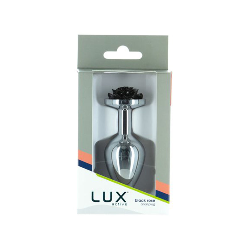 Lux Active Rose Metal Butt Plug 3.5in Bk - Not Very Vanilla