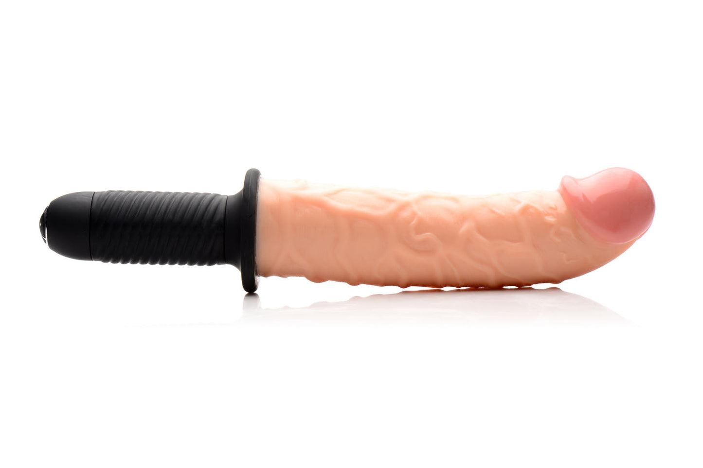 The Curved Dicktator 13 Mode Vibrating Giant Dildo Thruster - Flesh - Not Very Vanilla