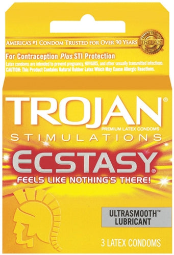 Trojan Ultra Ribbed Ecstasy - 3 Pack - Not Very Vanilla