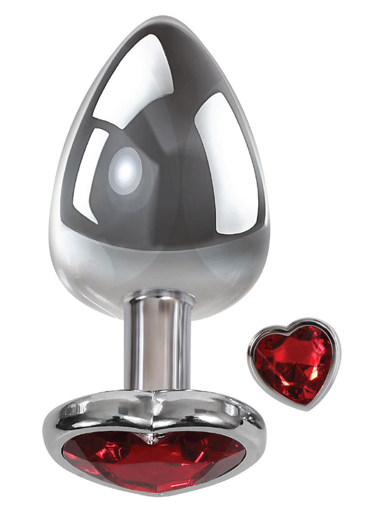 Large Red Heart Gem Anal Plug - Not Very Vanilla