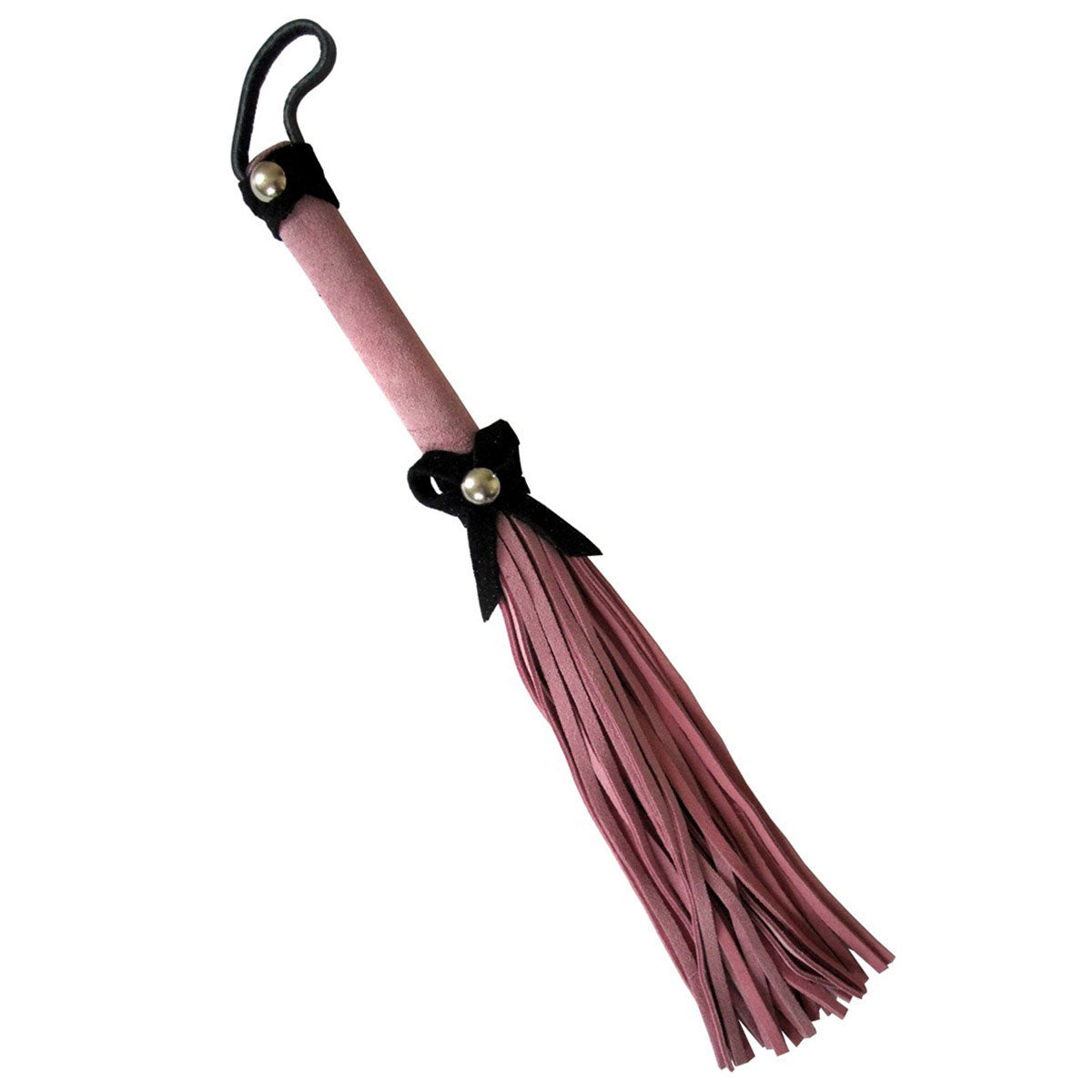 Love Knot Mini Flogger w/ Bow - Pink w/Black Bow - Not Very Vanilla