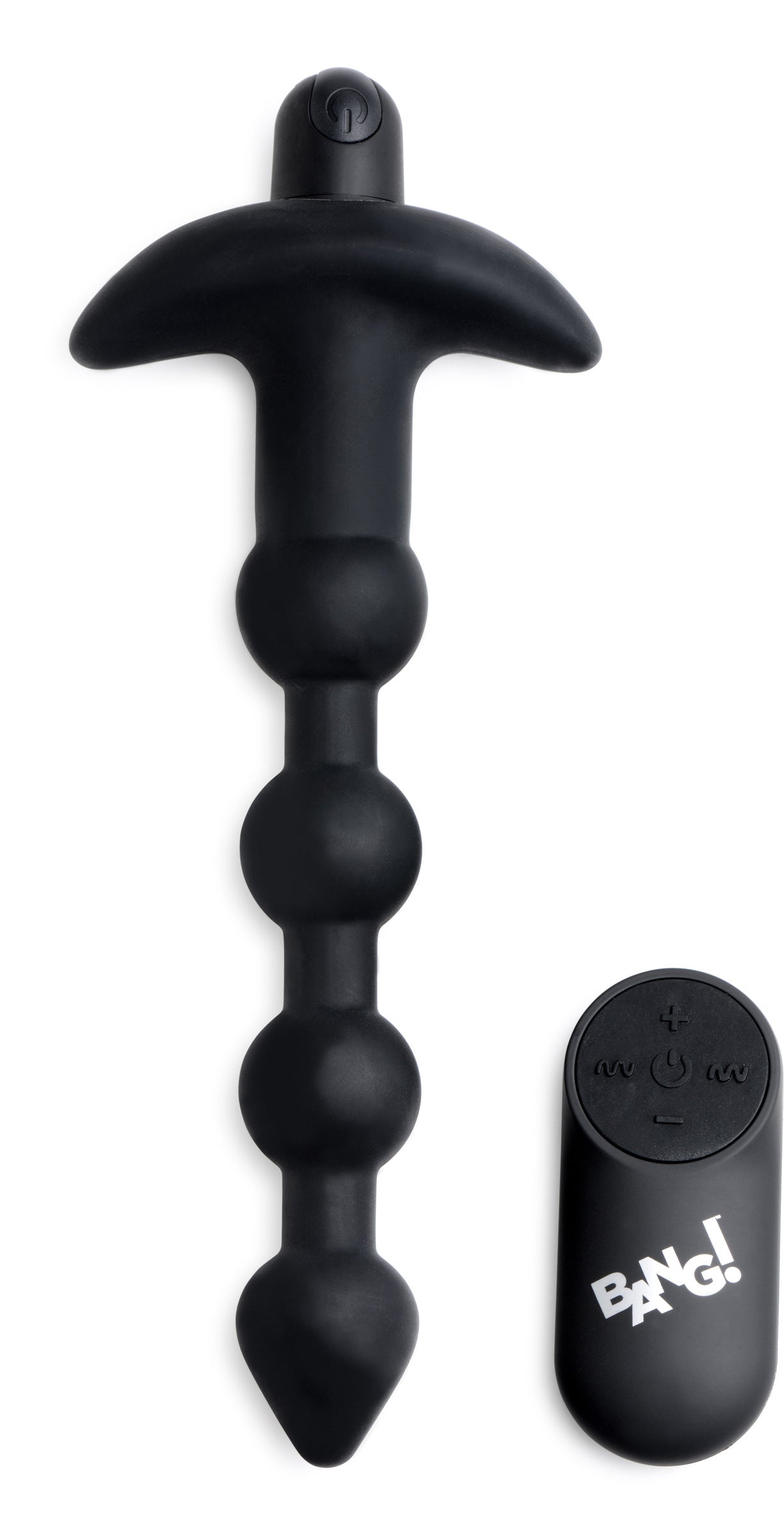 Bang - Vibrating Silicone Anal Beads and Remote Black - Not Very Vanilla