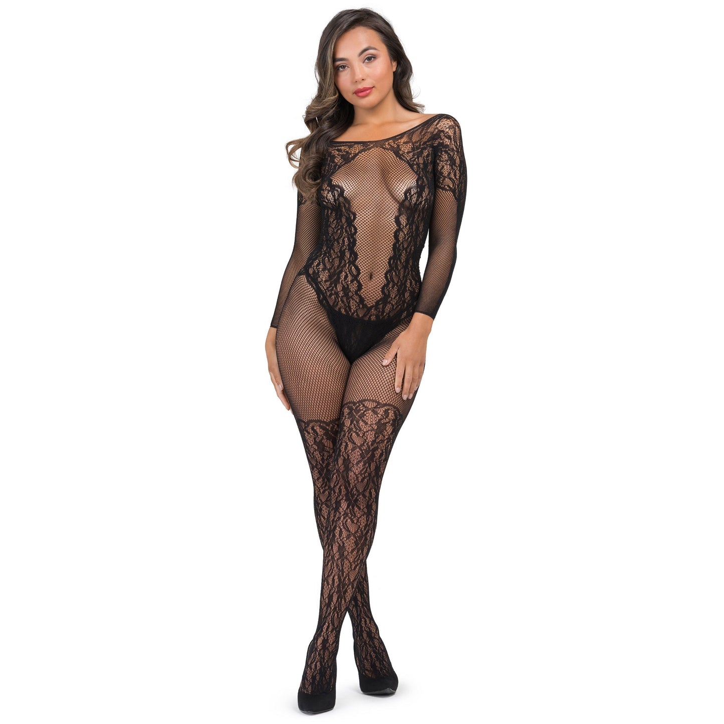 Fifty Shades of Grey Captivate Lace Spanking Bodystocking - One Size - Black - Not Very Vanilla