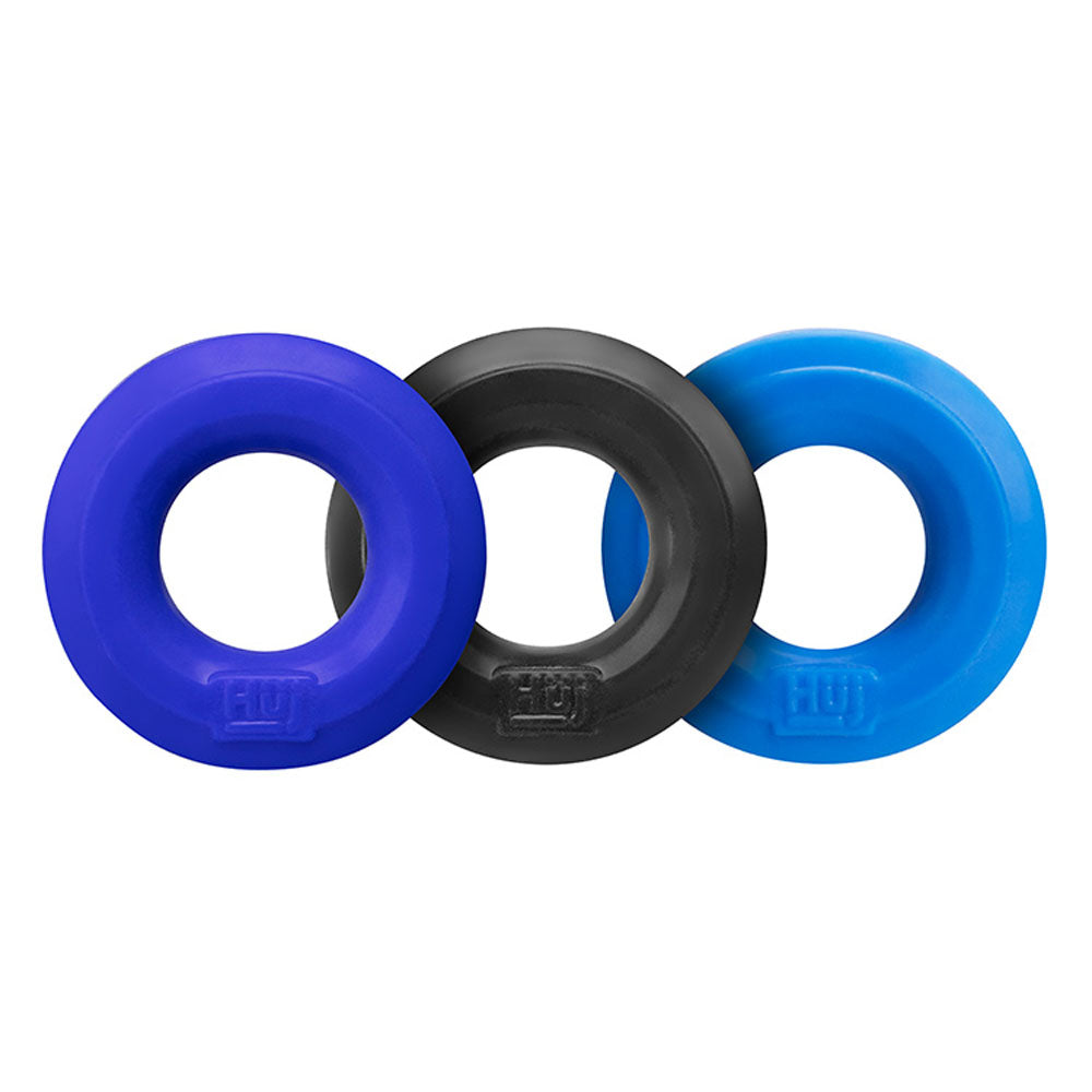 Hunkyjunk Huj3 C-Ring 3 Pk - Blue / Multi - Not Very Vanilla