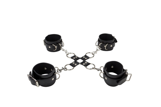 Leather Hand and Legcuffs - Black - Not Very Vanilla