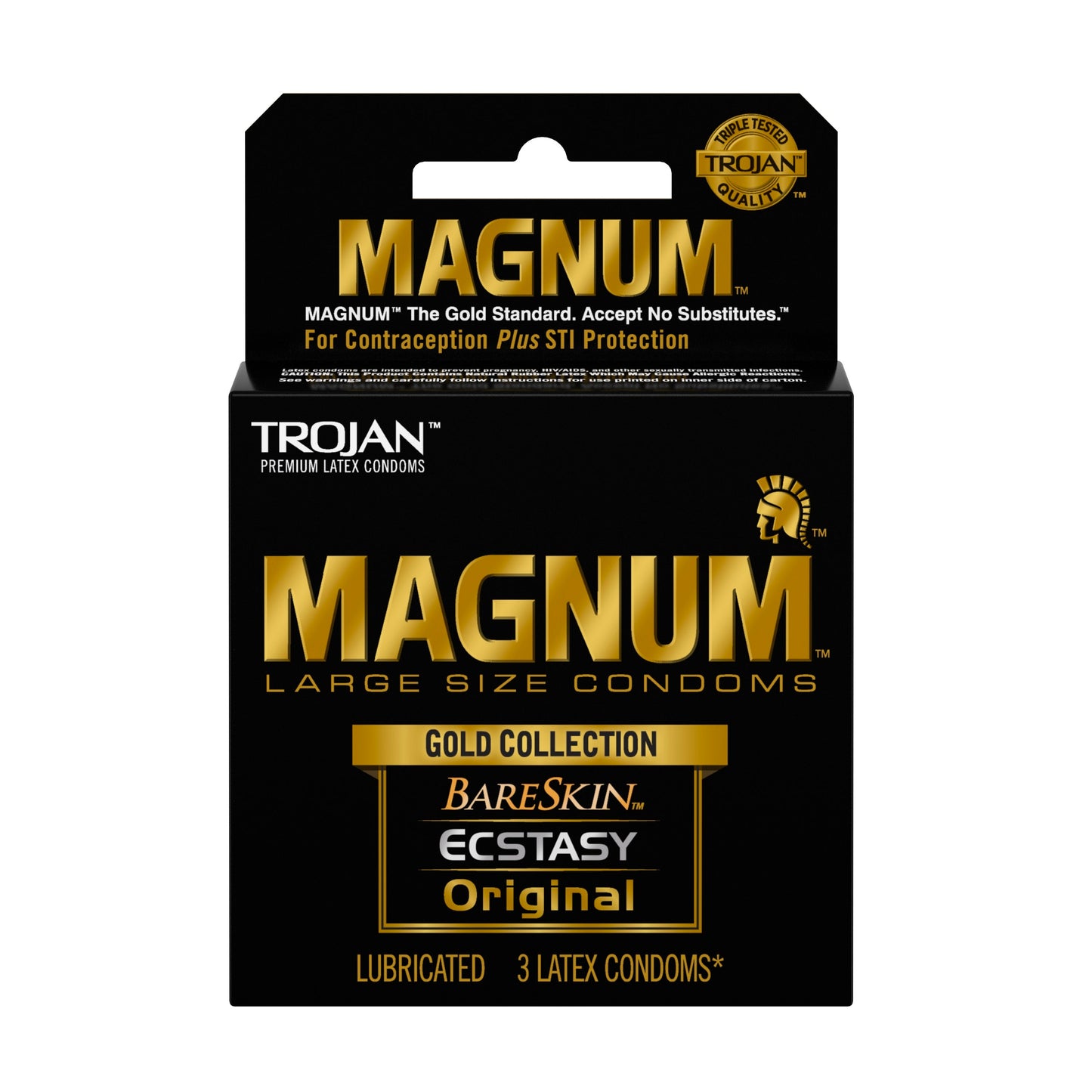 Trojan Magnum Large Size Gold Collection Condoms - 3 Pack - Not Very Vanilla