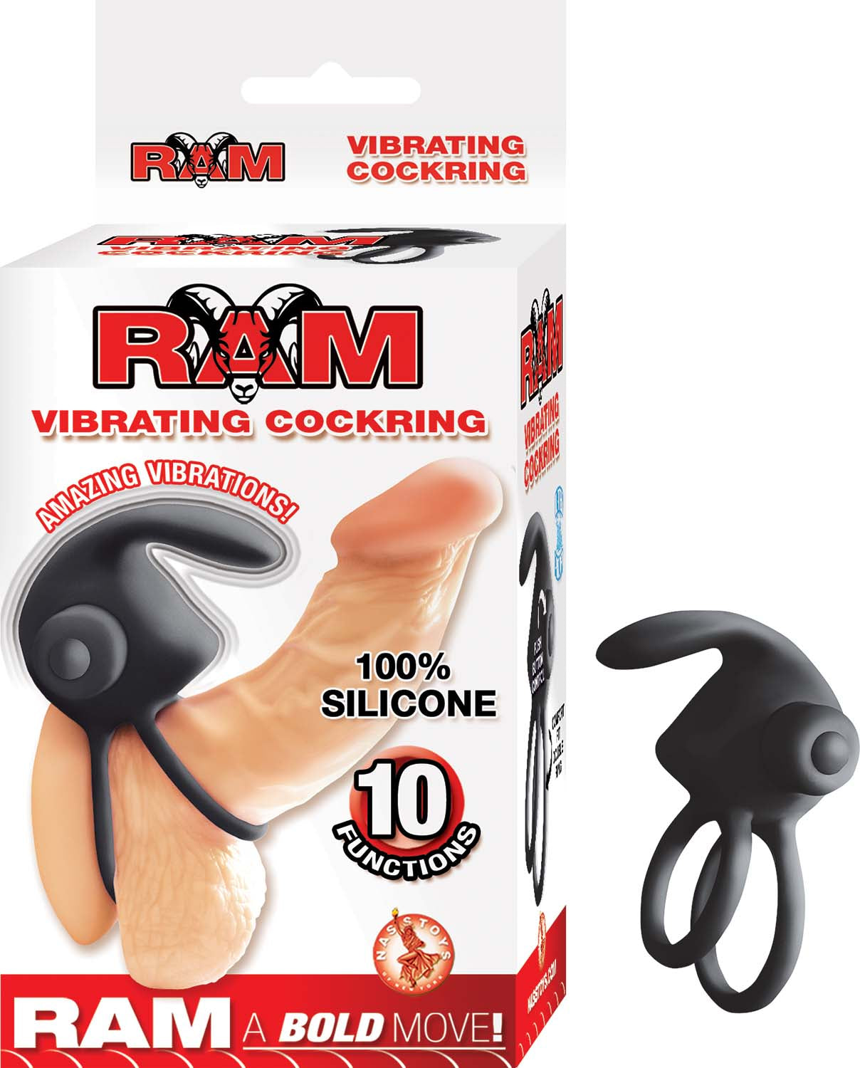 Ram Vibrating Cockring - Black - Not Very Vanilla