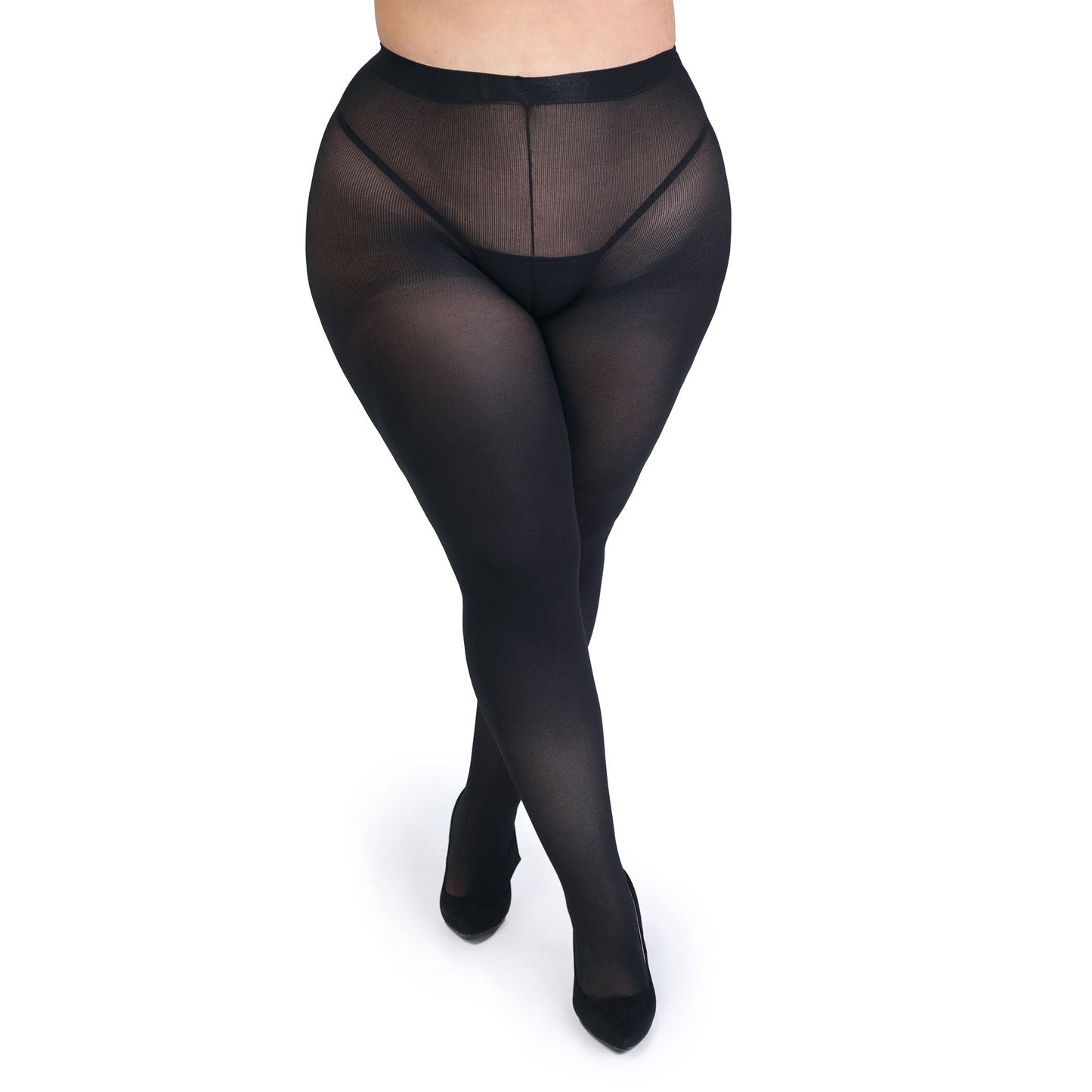 Fifty Shades of Grey Captivate Spanking Pantyhose - Curve Size - Black - Not Very Vanilla