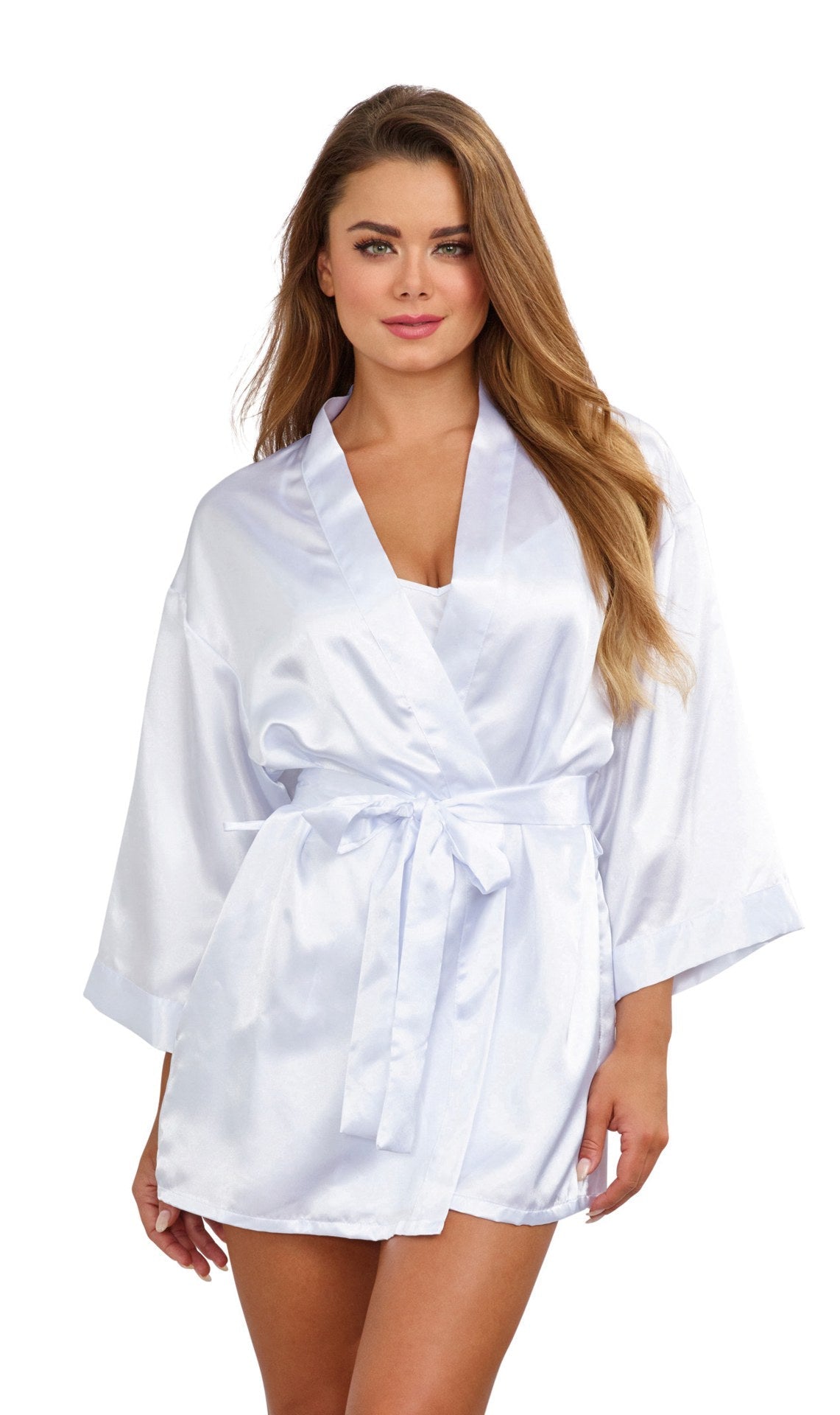 Robe, Chemise, Padded Hanger - Medium - White - Not Very Vanilla