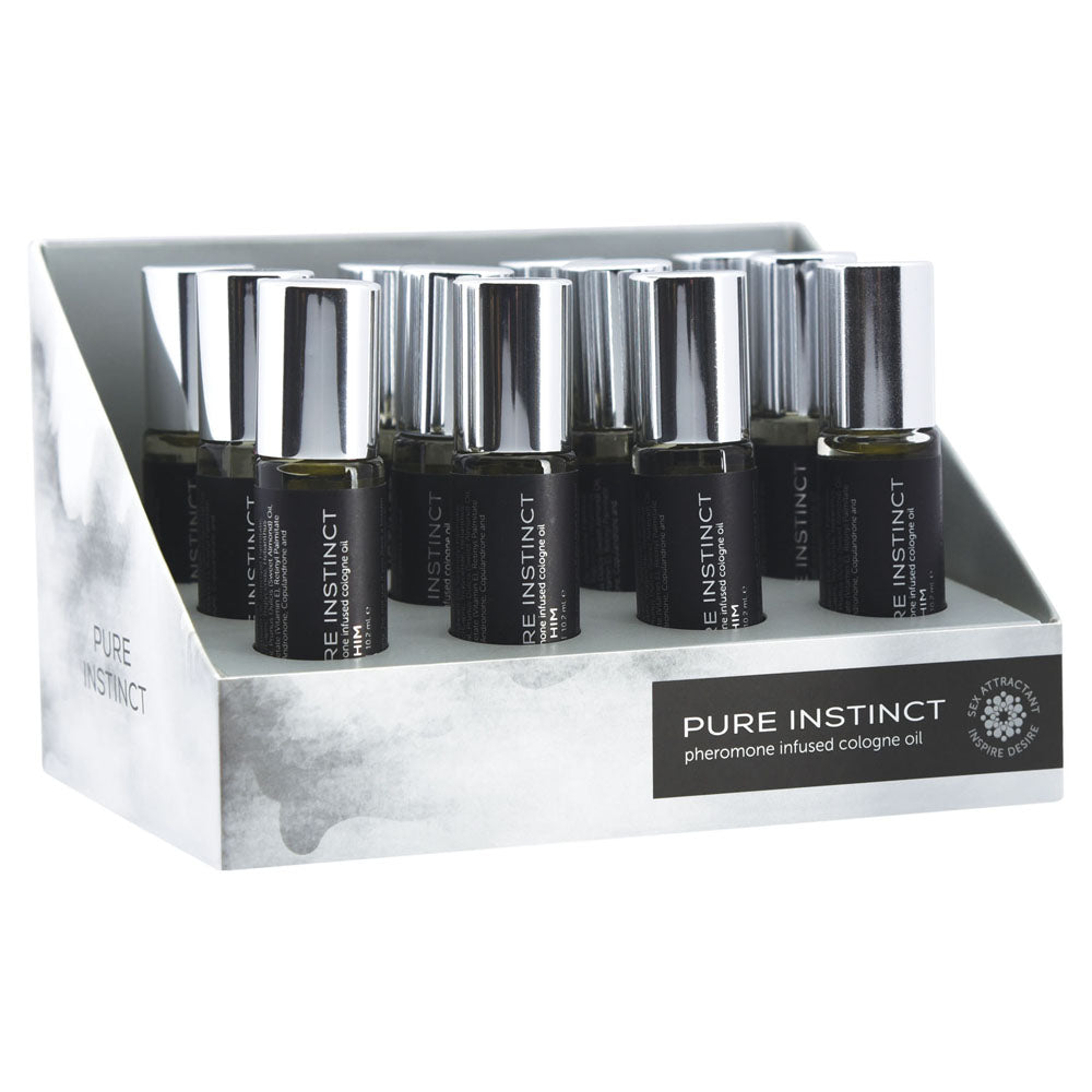 Pure Instinct Pheromone Cologne Oil for Him - 10.2ml 12 Pc Display Set - Not Very Vanilla