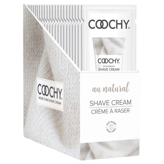 Coochy Shave Cream - Au Natural - 15 ml Foils 24 Count Display - Not Very Vanilla