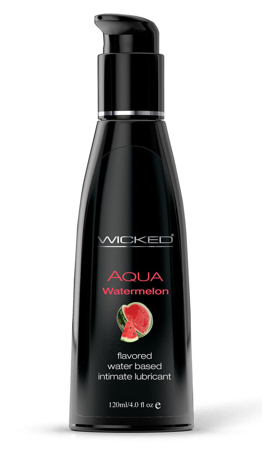 Aqua Watermelon Flavored Water Based Intimate Lubricant - 4 Fl. Oz. - Not Very Vanilla