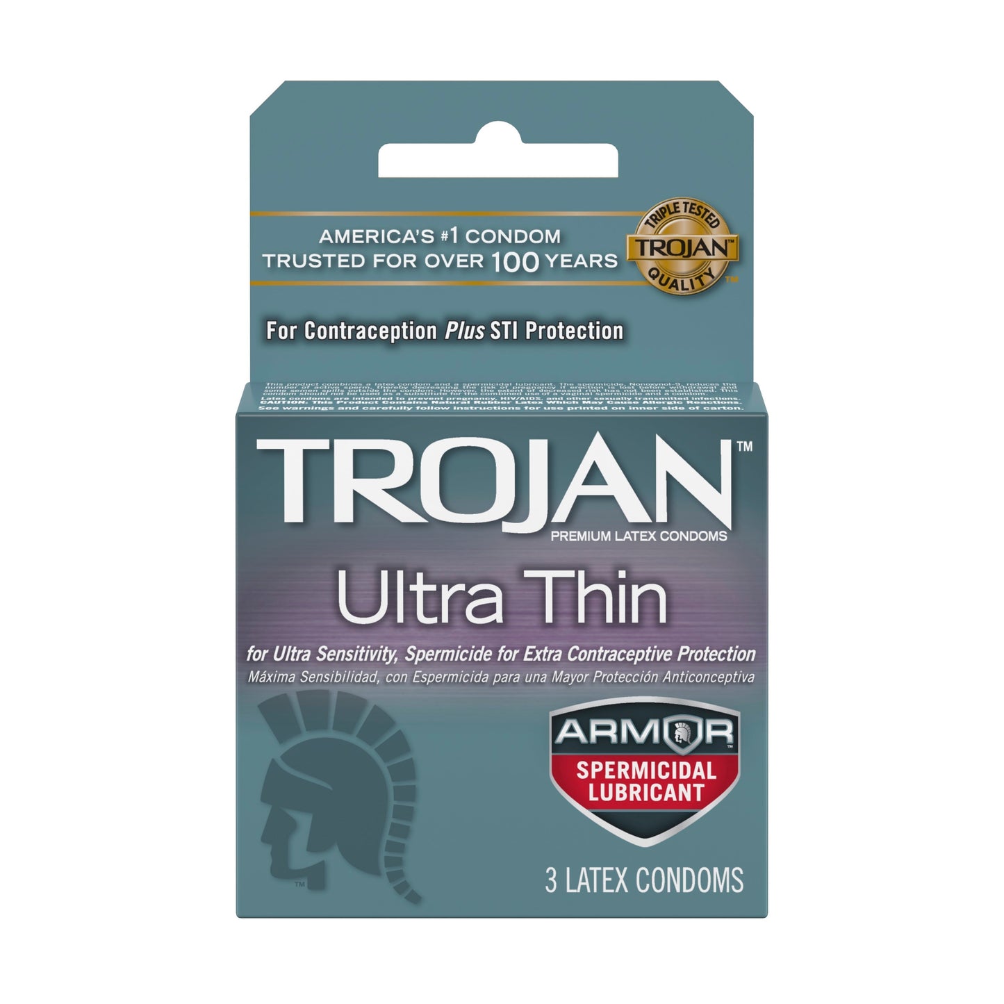 Trojan Ultra Thin Armor Spermicidal Condoms - 3 Pack - Not Very Vanilla