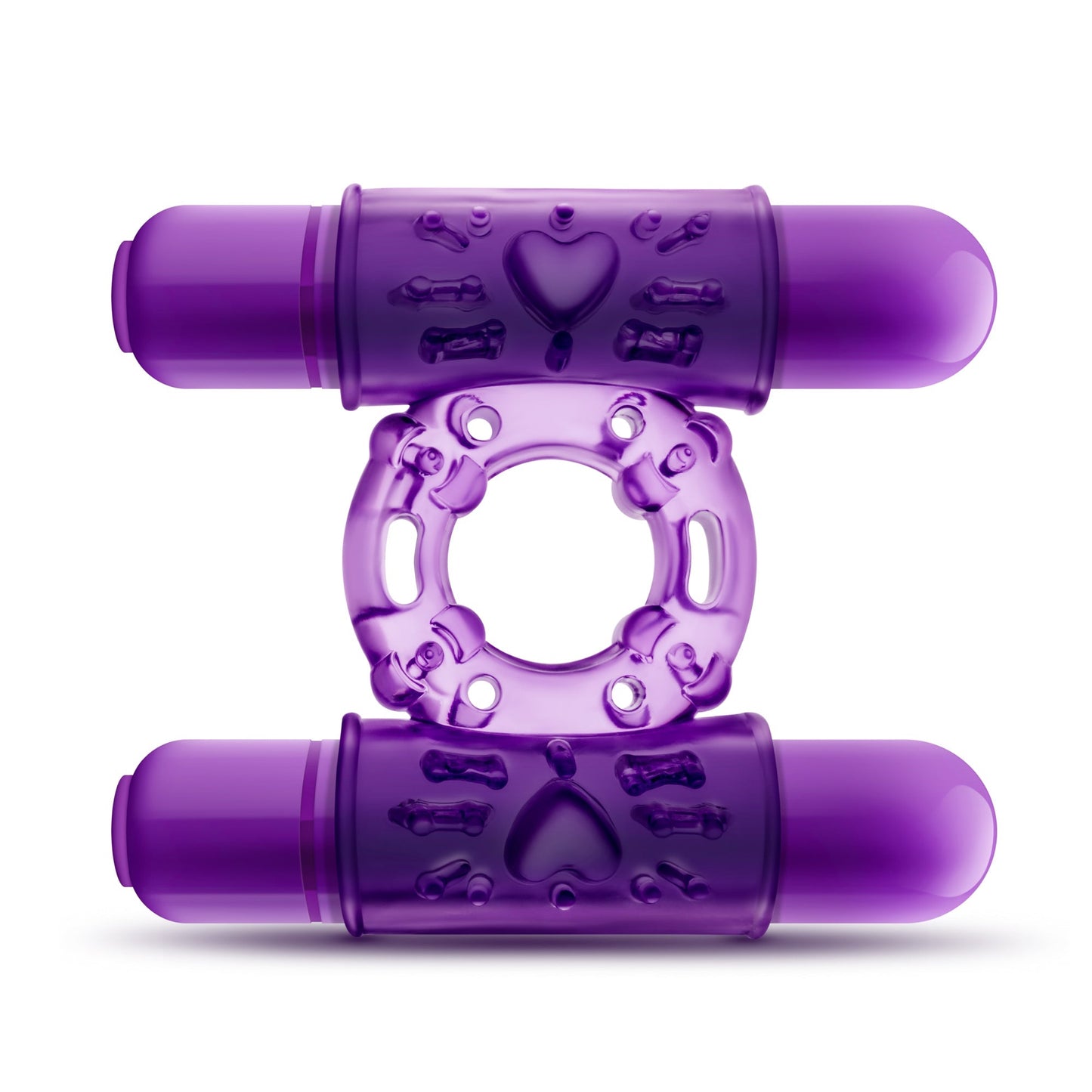 Play With Me - Double Play - Dual Vibrating Cock Ring - Purple - Not Very Vanilla