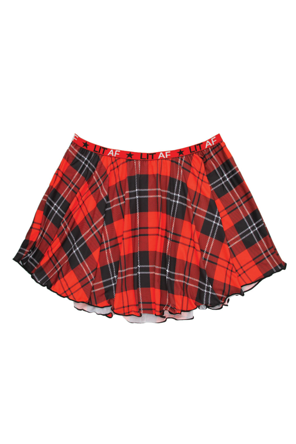 Lit Af Plaid Skirt - Red Plaid - L/xl - Not Very Vanilla