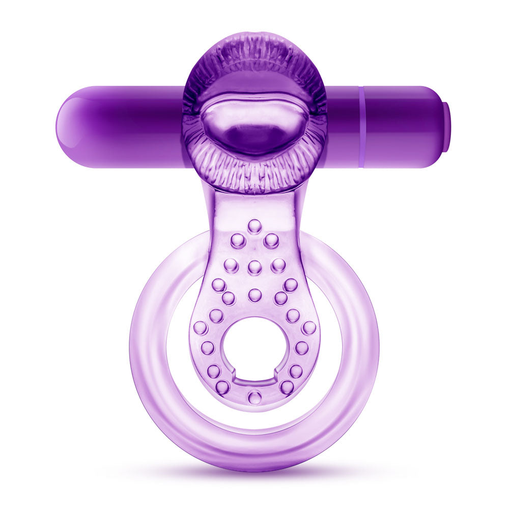 Play With Me - Lick It - Vibrating Double Strap Cockring - Purple - Not Very Vanilla