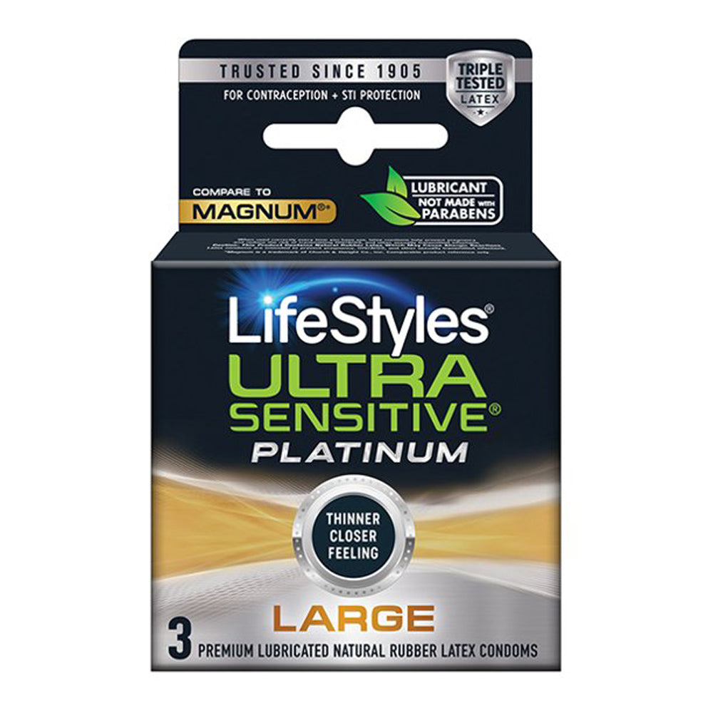 Lifestyles Ultra Sensitive Platinum Large - 3 Pack - Not Very Vanilla