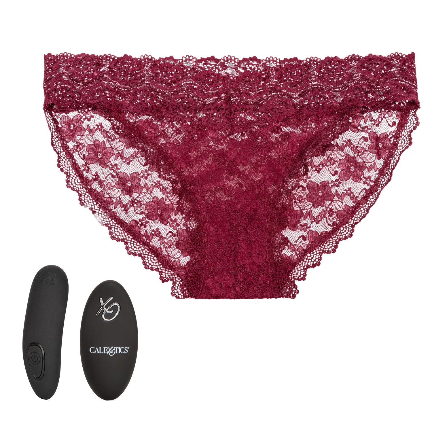 Remote Control Lace Panty Set - S/ M - Burgundy – Not Very Vanilla