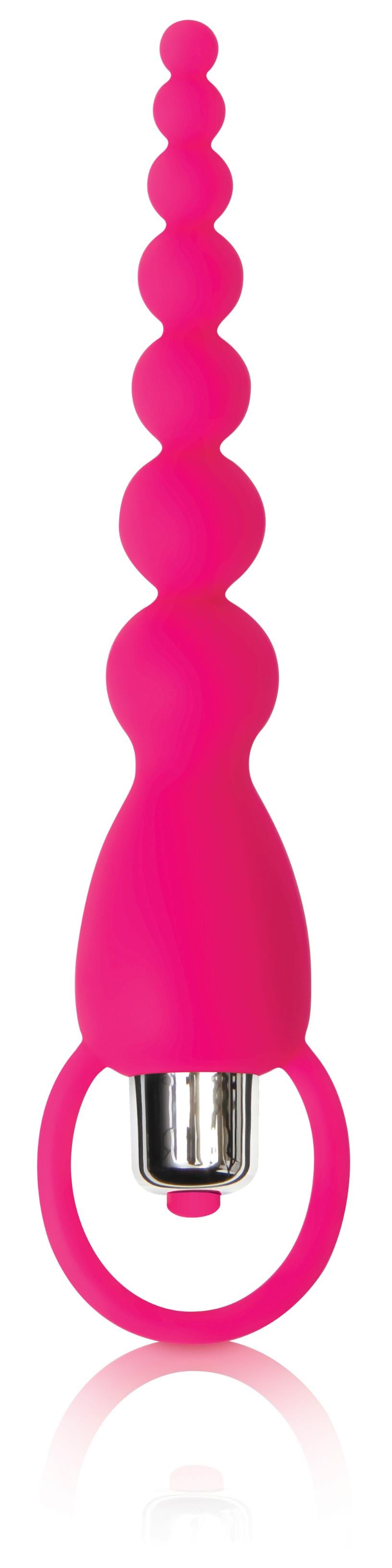 Adam and Eve Silicone Booty Bliss Vibrating Beads - Pink - Not Very Vanilla