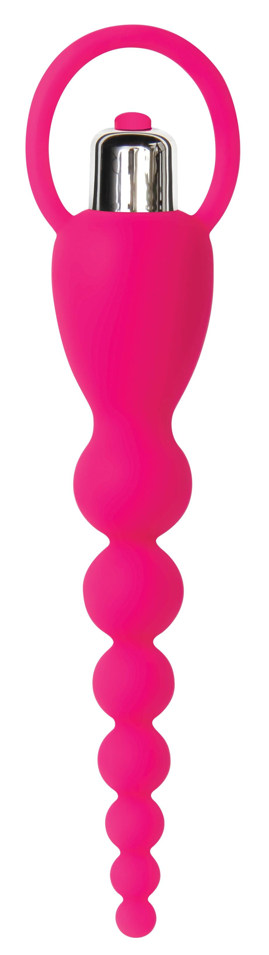 Adam and Eve Silicone Booty Bliss Vibrating Beads - Pink - Not Very Vanilla