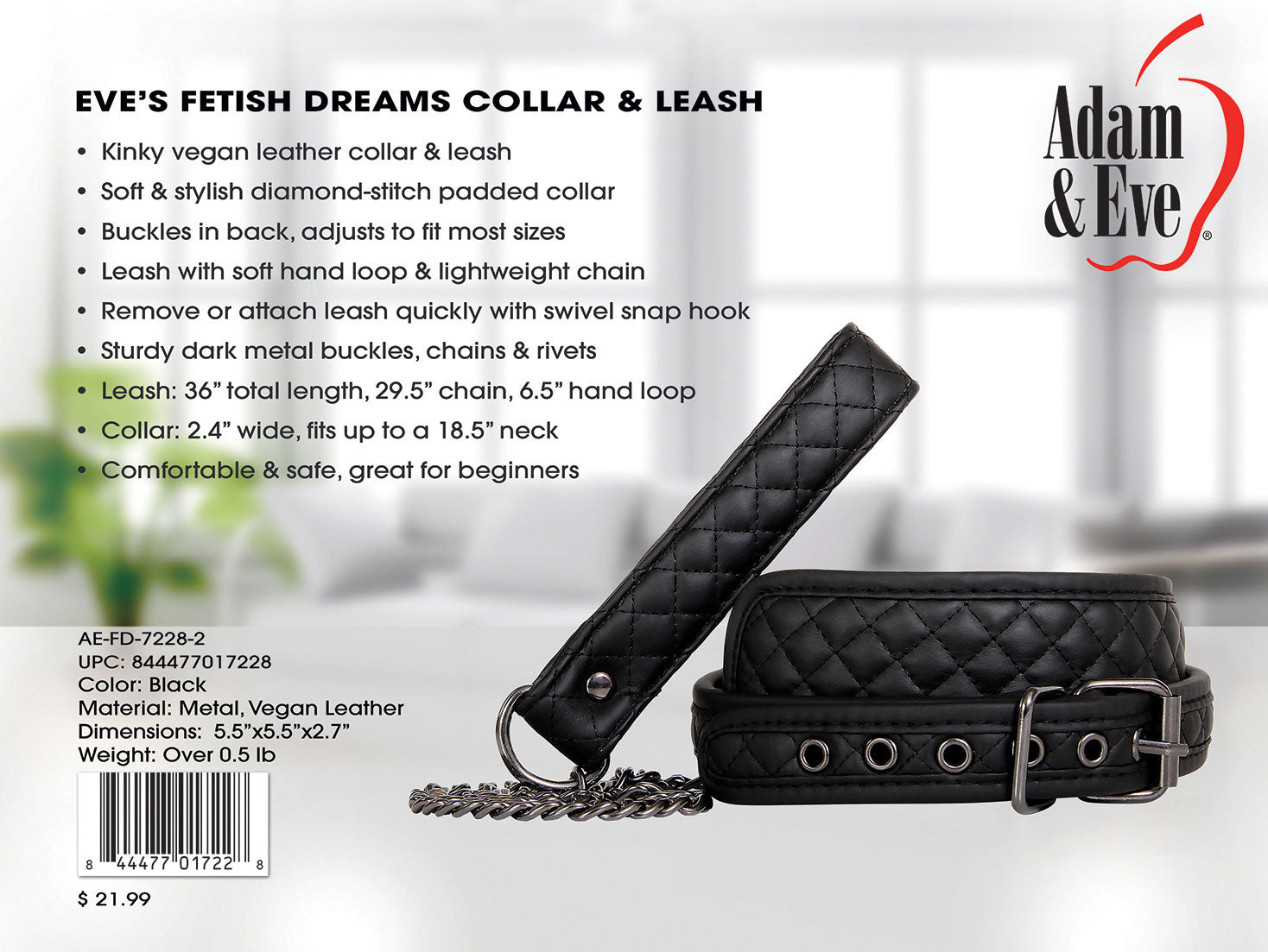 Eve's Fetish Dreams Collar and Leash - Not Very Vanilla