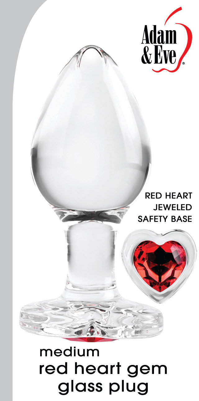 Red Heart Gem Glass Plug - Medium - Not Very Vanilla