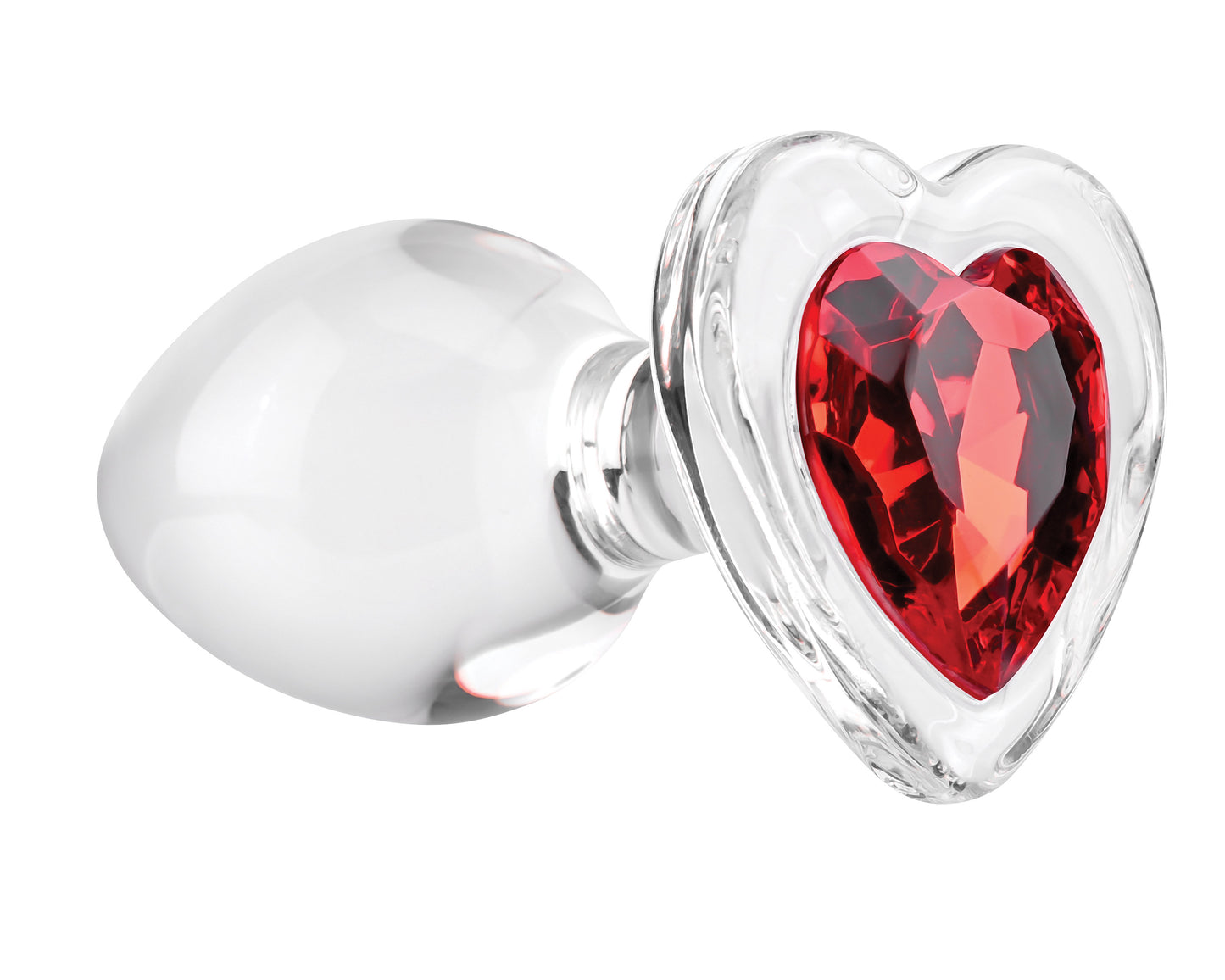 Red Heart Gem Glass Plug - Medium - Not Very Vanilla