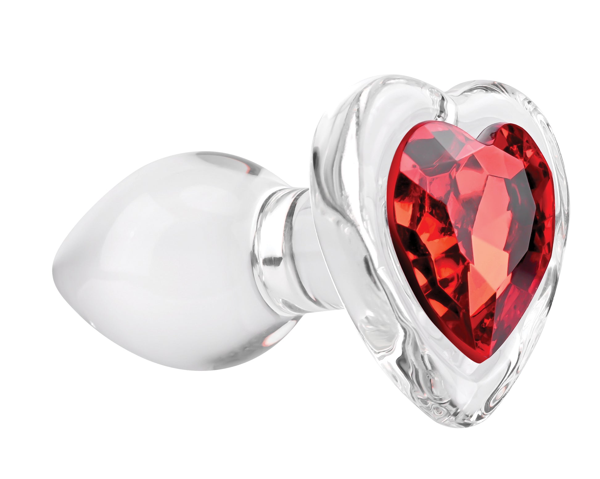 Red Heart Gem Glass Plug - Small - Not Very Vanilla