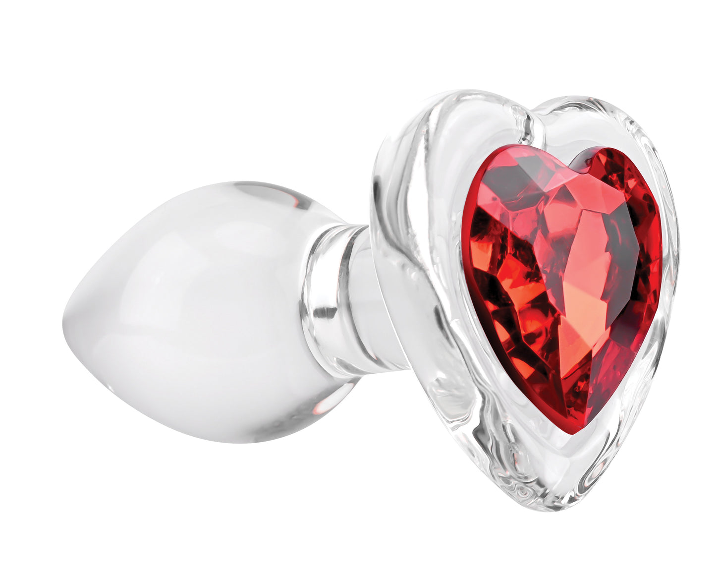 Red Heart Gem Glass Plug - Small