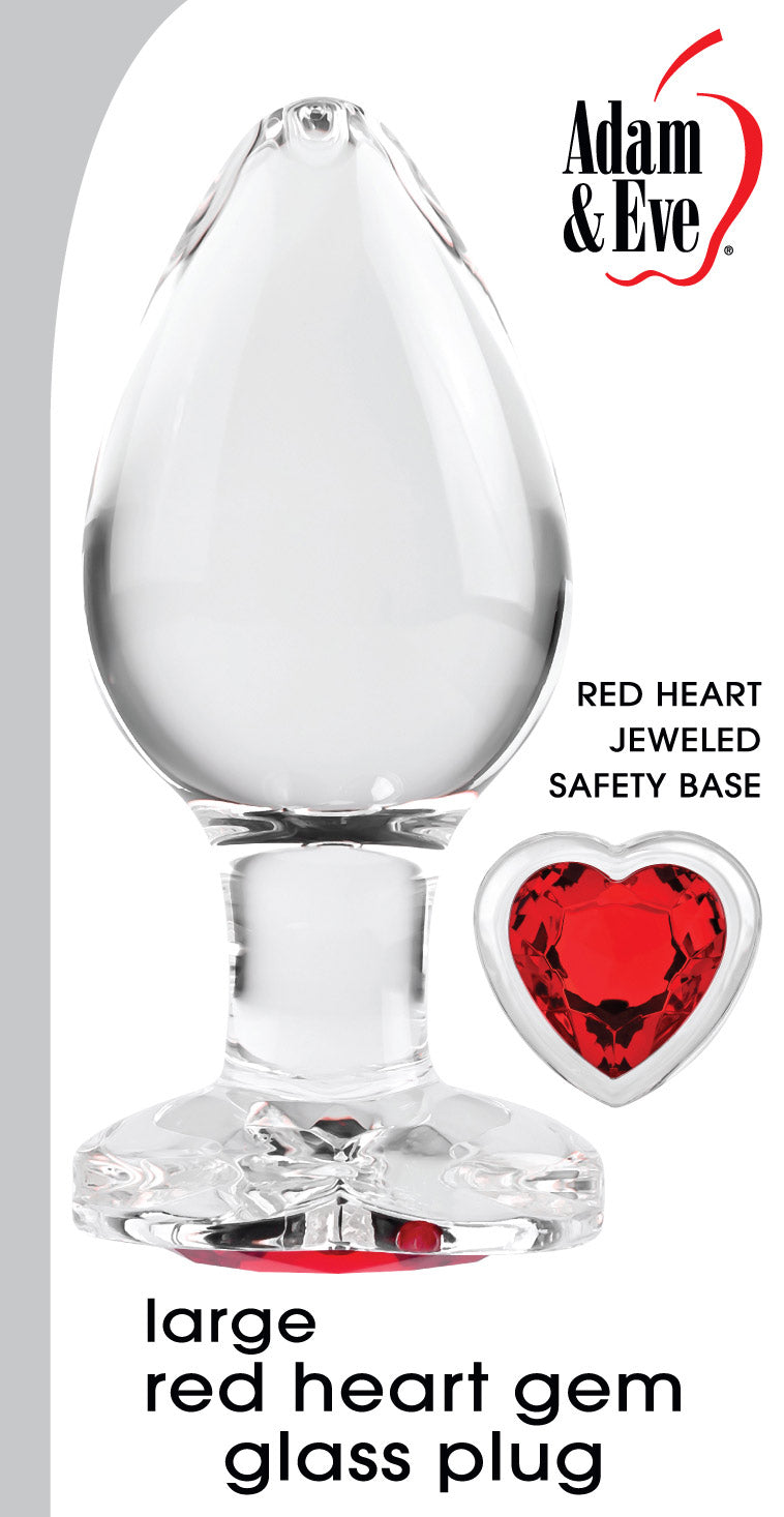 Red Heart Gem Glass Plug - Large - Not Very Vanilla