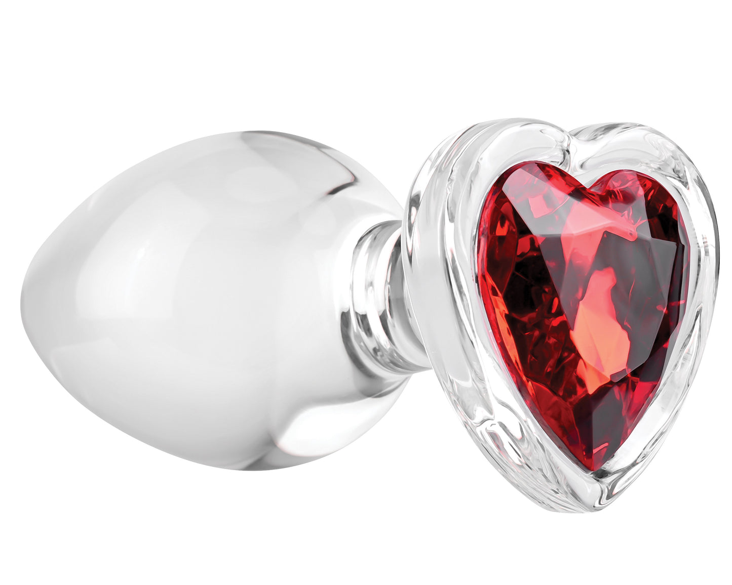 Red Heart Gem Glass Plug - Large - Not Very Vanilla