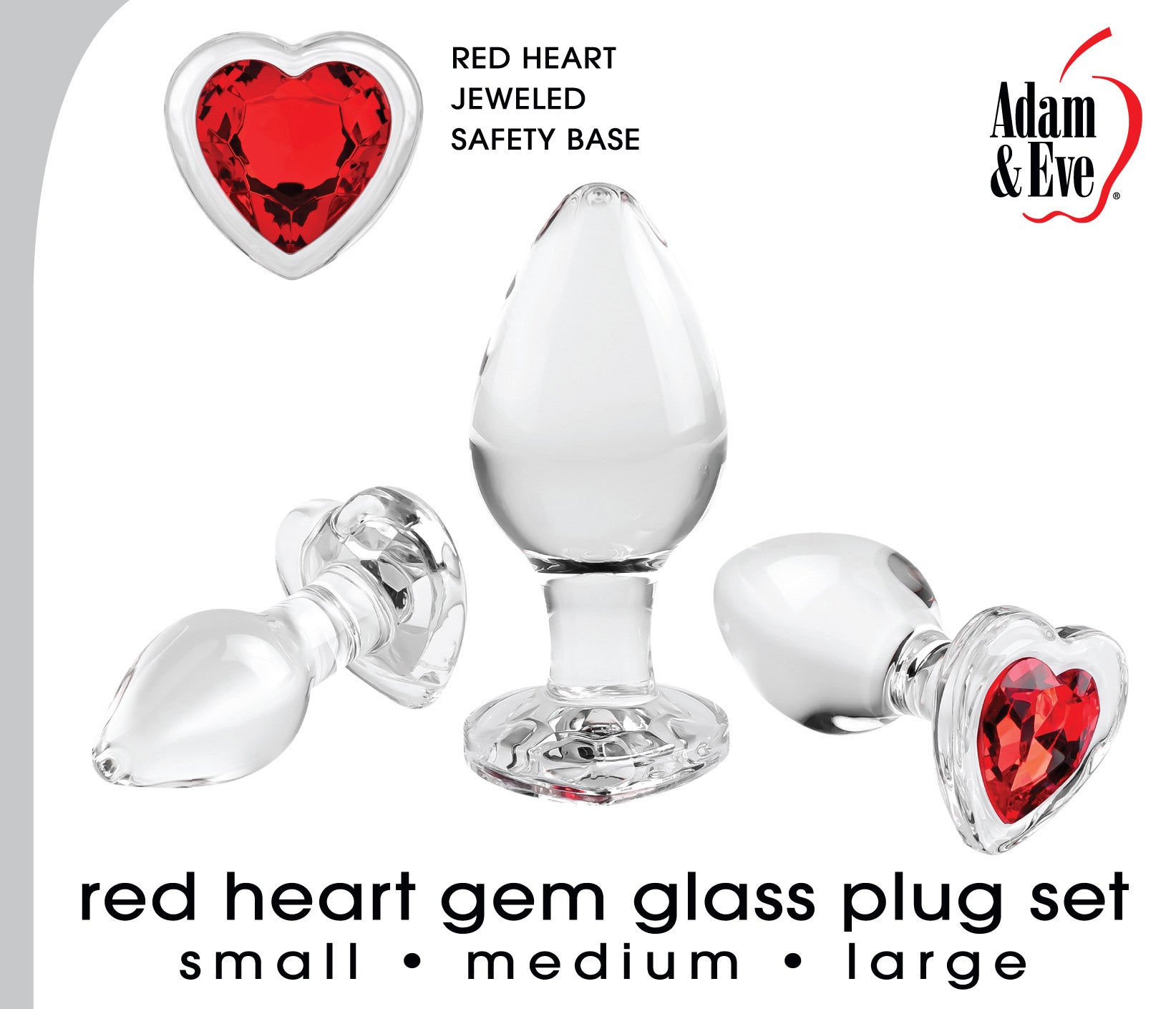 Red Heart Gem Glass Plug Set - Not Very Vanilla