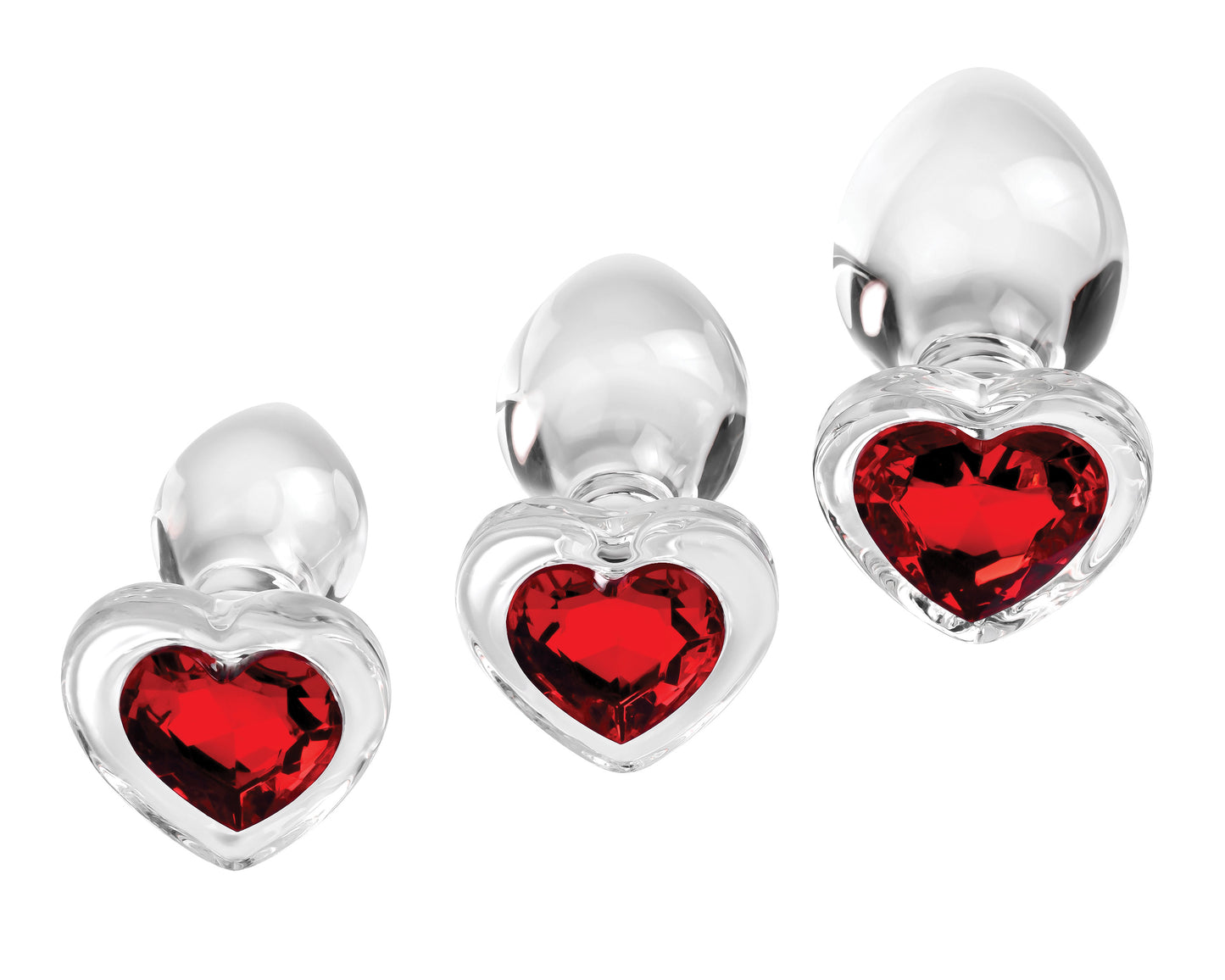 Red Heart Gem Glass Plug Set - Not Very Vanilla