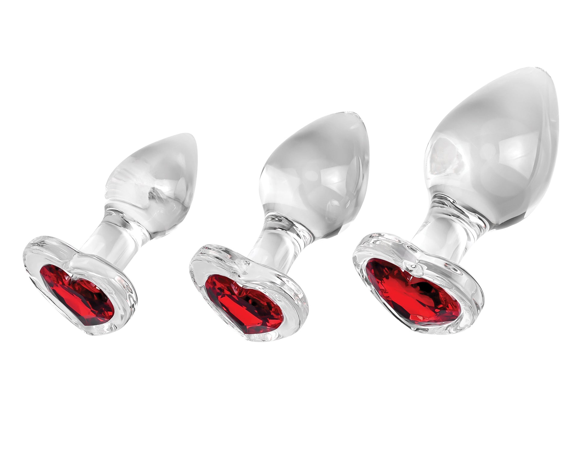 Red Heart Gem Glass Plug Set - Not Very Vanilla