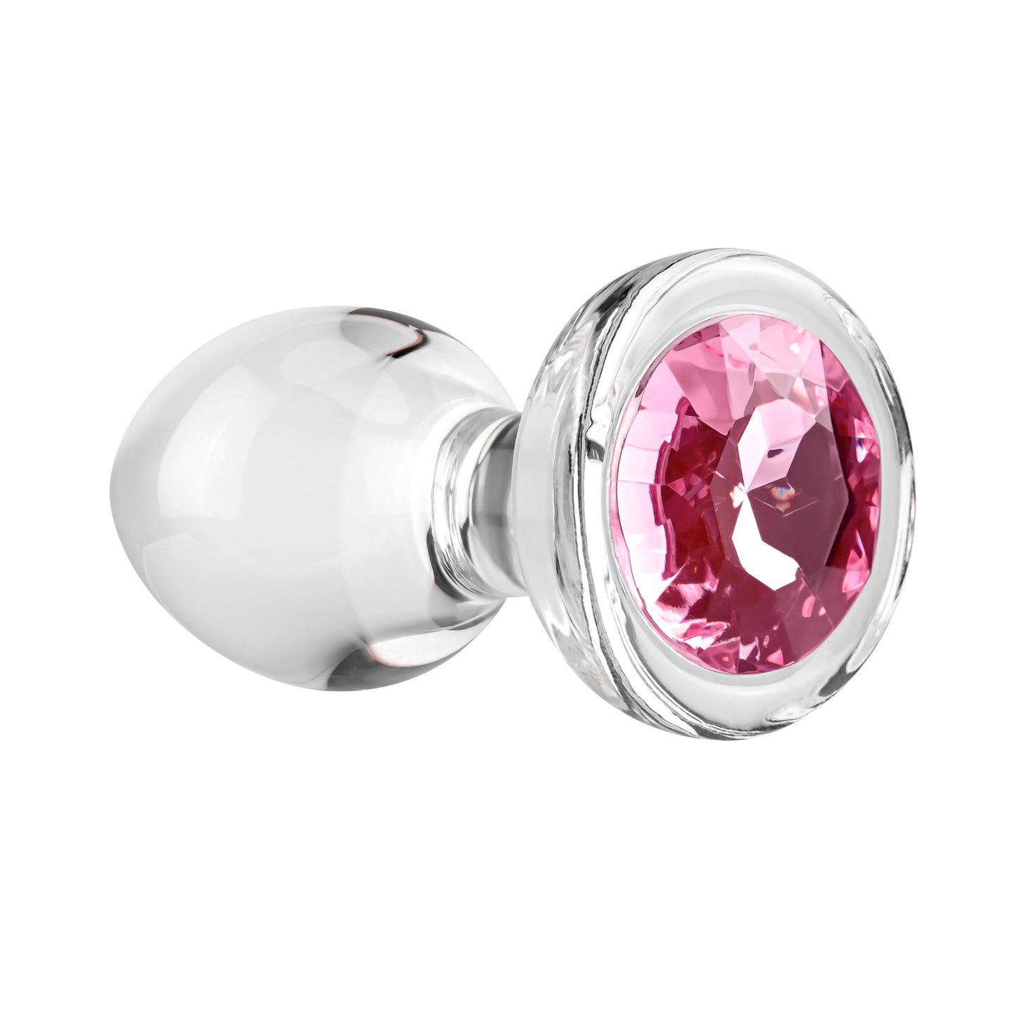 Pink Gem Glass Plug - Medium - Pink - Not Very Vanilla