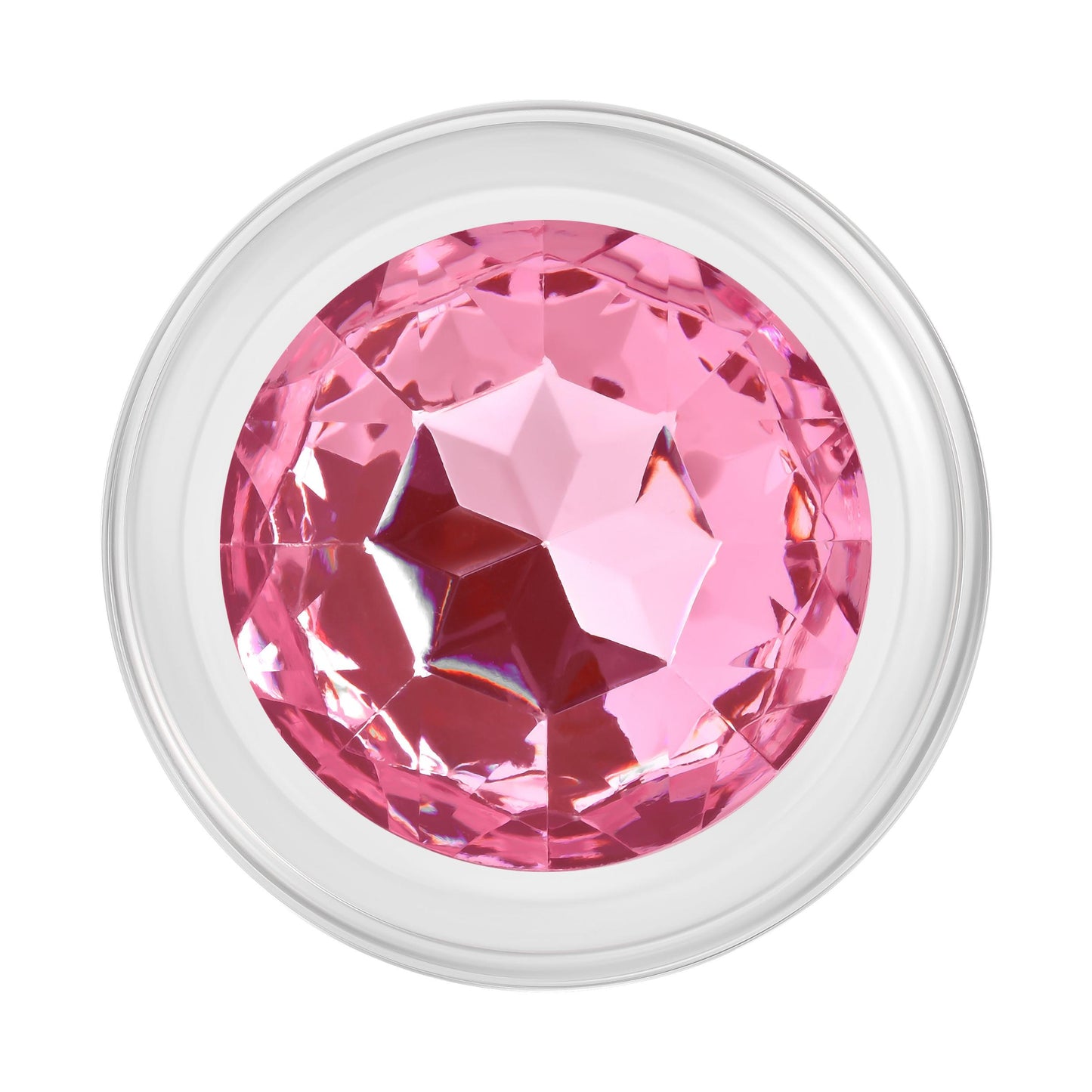 Pink Gem Glass Plug - Medium - Pink - Not Very Vanilla