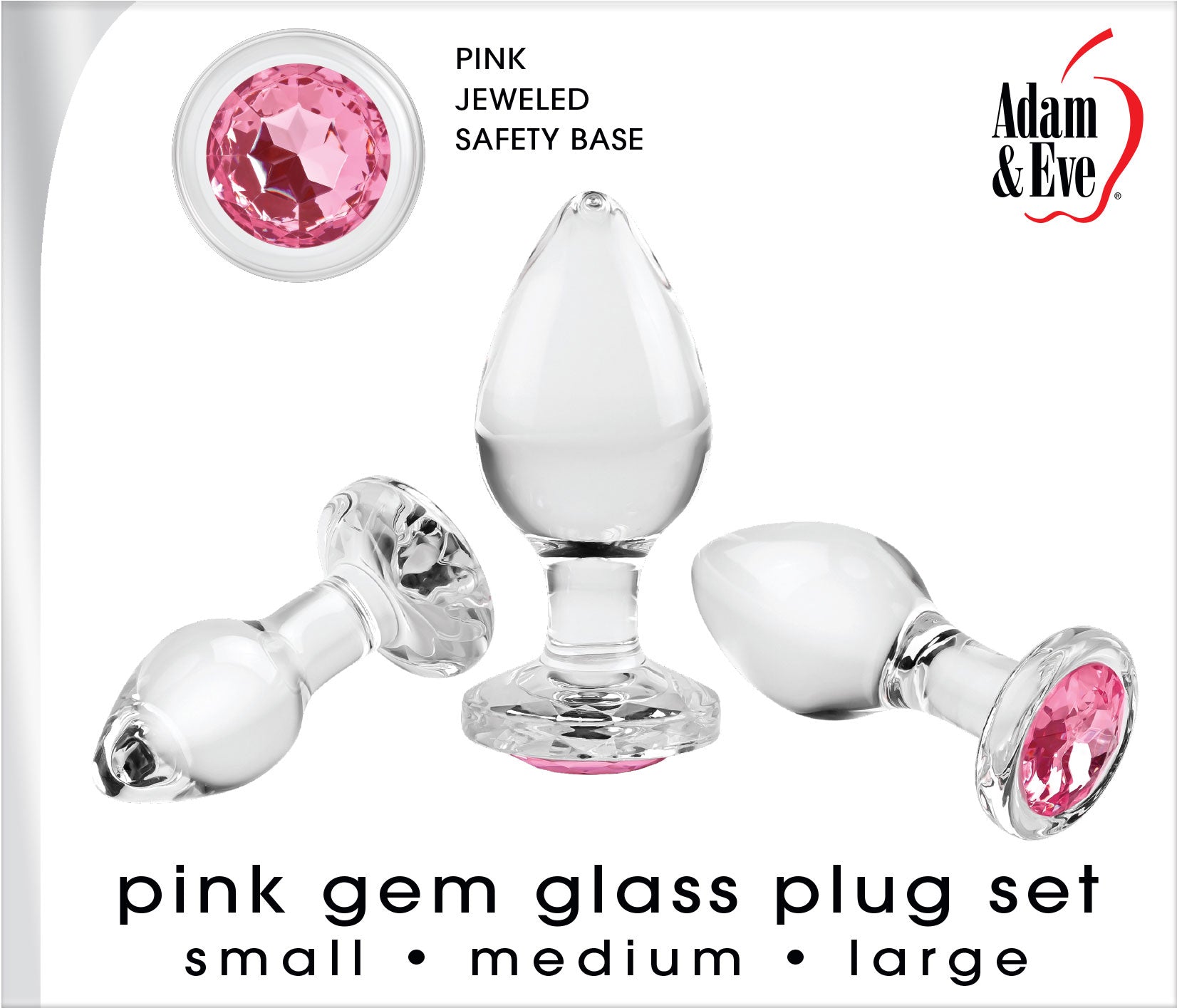 Pink Gem Glass Plug Set - Pink - Not Very Vanilla