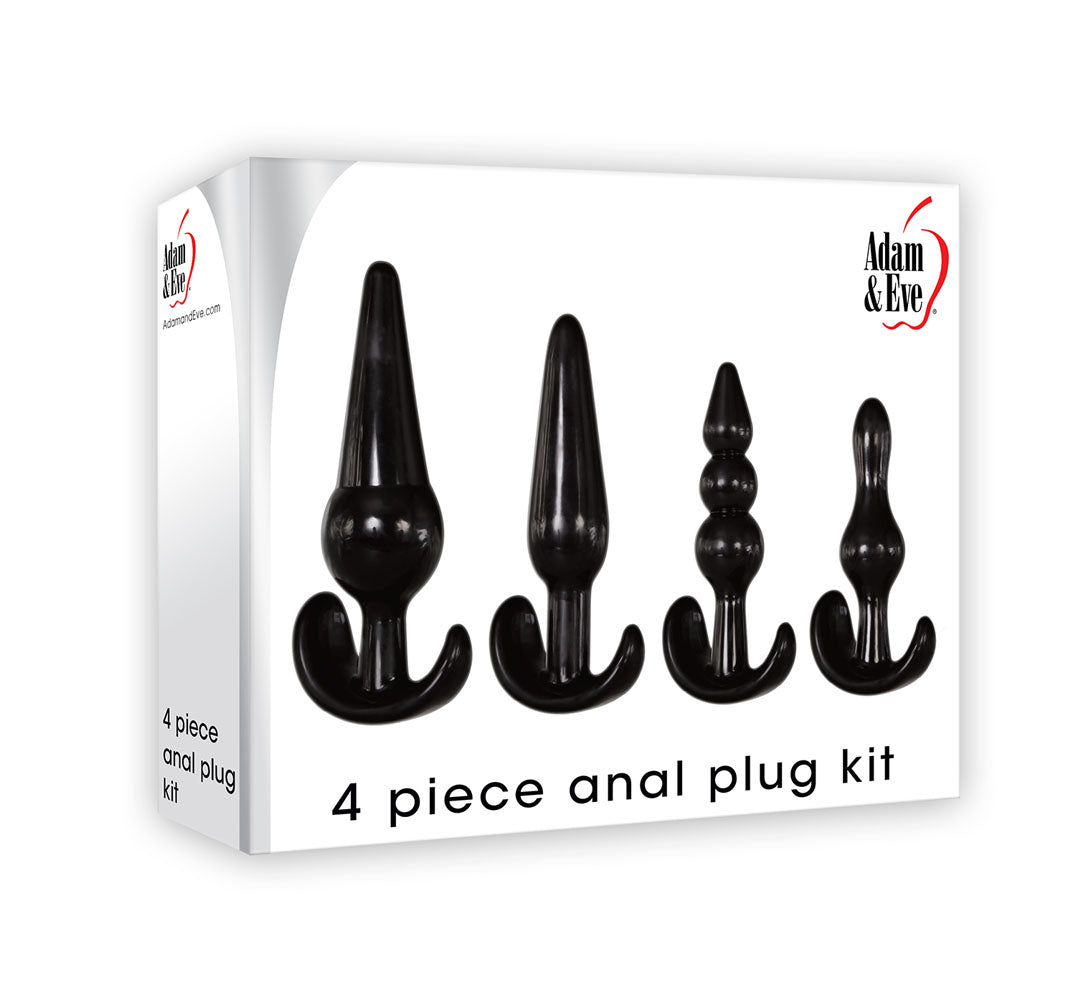 4 Piece Anal Plug Kit - Black - Not Very Vanilla