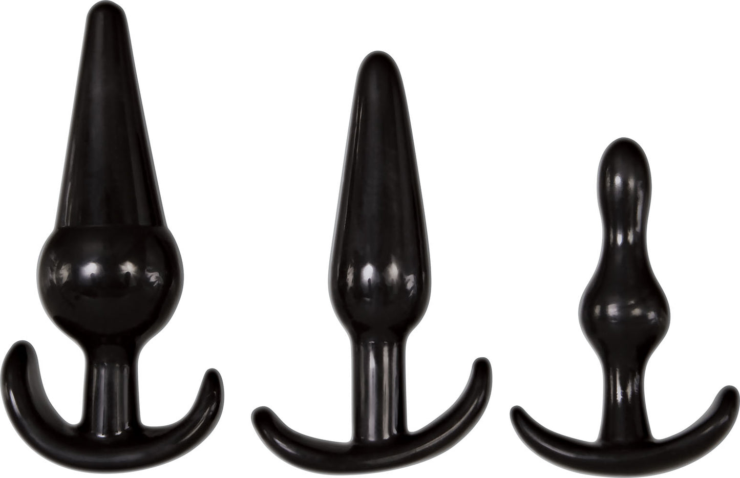 4 Piece Anal Plug Kit - Black - Not Very Vanilla