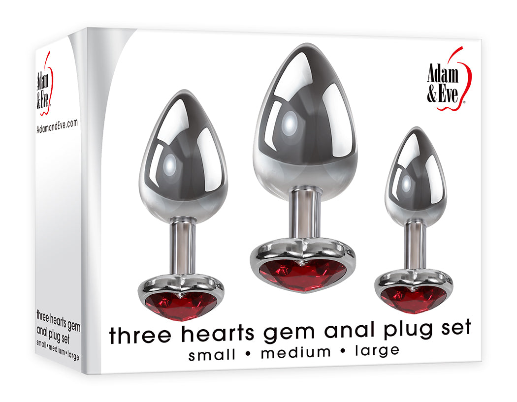 Three Hearts Gem Anal Plug Set - Not Very Vanilla