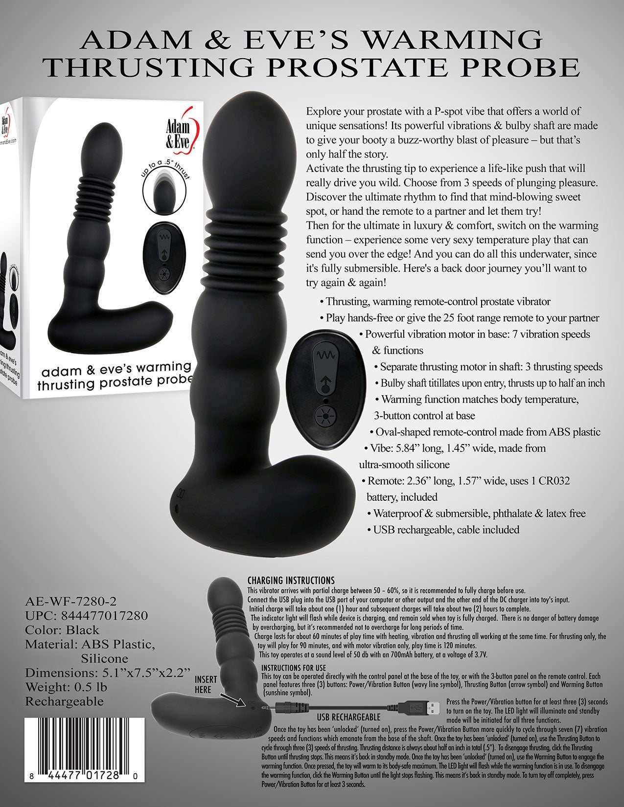 Warming Thrusting Prostate Probe - Not Very Vanilla