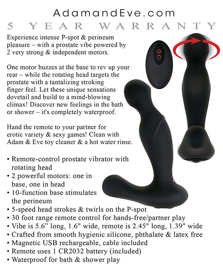 Adam's Rotating P-Spot Massager - Not Very Vanilla